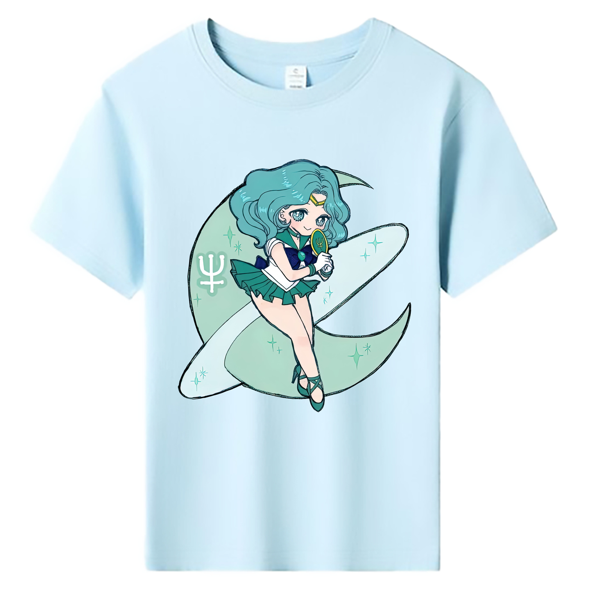 （画像用） 美少女戦士セーラームーン 海王 みちる（かいおう みちる） Sailor Moon Kaiou Michiru 綿100％キッズTシャツ（フロントプリント）
